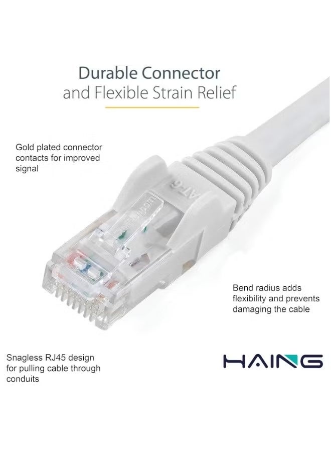 هينغ كابل إيثرنت عالي السرعة من نوع UTP CAT6 من هاينغ - 5 أمتار - أبيض - Image 4