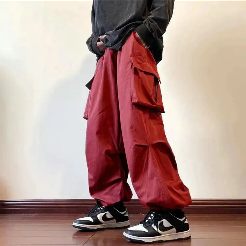 2024 Quick-Drying Overalls Men'S And Women'S American Parachute High Waist Wide Leg Casual Trousers - Image 1