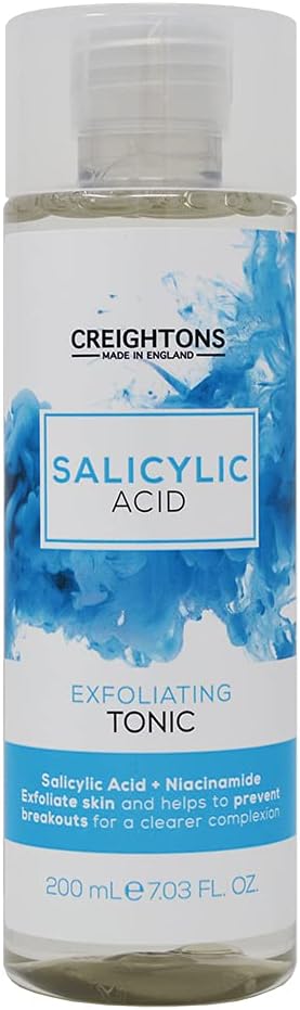 Creightons Salicylic Acid Exfoliating Tonic 200ml Reduces Blemishes Uneven Skin Tone Texture 1 Salicylic Acid 1 Niacinamide Dermatologically Tested Vegan CrueltyFree - Image 1
