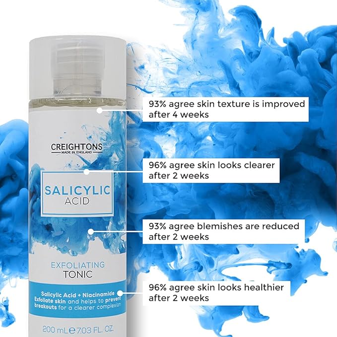 Creightons Salicylic Acid Exfoliating Tonic 200ml Reduces Blemishes Uneven Skin Tone Texture 1 Salicylic Acid 1 Niacinamide Dermatologically Tested Vegan CrueltyFree - Image 5