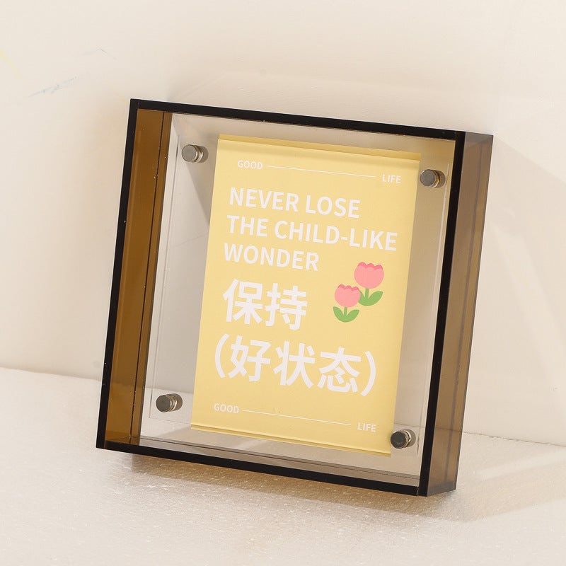 Acrylic Transparent Colorful Photo Frame – Customizable Wall Art for Exhibition - Image 1
