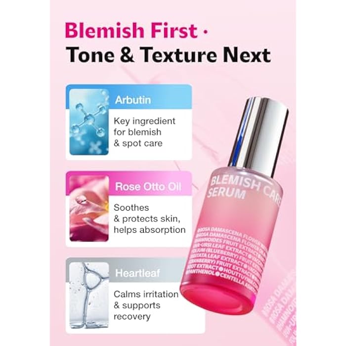 ISOI Blemish Care Up Serum for Face, Vegan Hydrating Serum for Smooth & Glass Skin Effect, Skin Barrier & Moisture Balance for Women, Arbutin & Rose Otto Oil, Korean Skin Care (0.85 fl. oz, 25ml) - Image 4