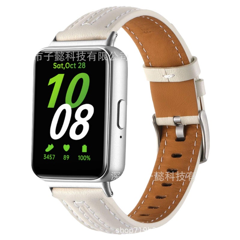 سوار ساعة ذكية سوار جلدي كلاسيكي متوافق باللون أسود قابل للتعديل مع Samsung Galaxy Watch بملاءمة قابلة للتعديل وحزام بديل - Image 4