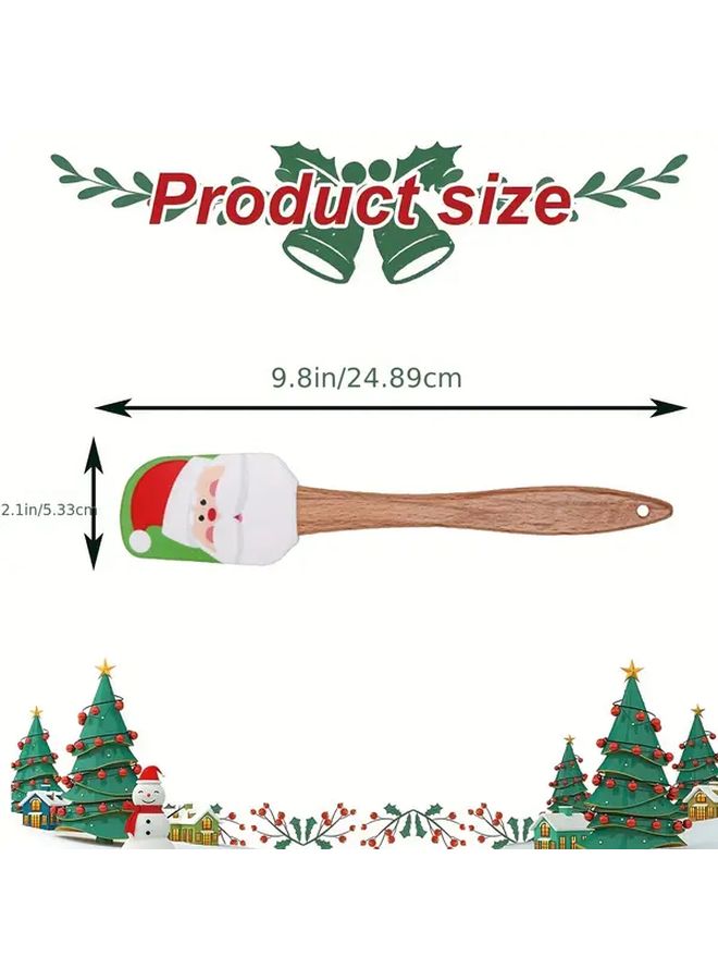 Christmas Baking Shovel Style 4 Silicone With Wooden Handle Kitchen Utensil Decor Gift - Image 3