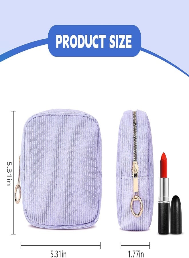 Playexen - Bolsa de periódico para adolescentes, bolsa de almacenamiento de servilletas sanitarias de pana, bolsas menstruales, soporte para tampón para cartera, A-lila, Bolsa de época - Image 3