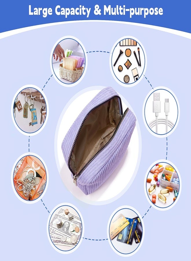 Playexen - Bolsa de periódico para adolescentes, bolsa de almacenamiento de servilletas sanitarias de pana, bolsas menstruales, soporte para tampón para cartera, A-lila, Bolsa de época - Image 5