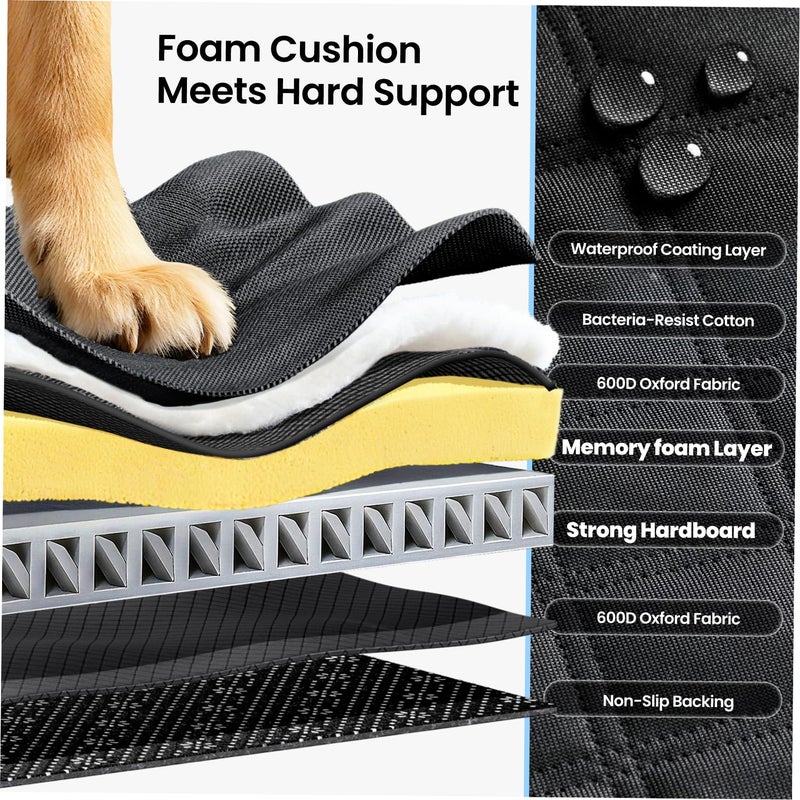 REEVAA 2.0 Hard Bottom Back Seat Extender for Heavy-Duty Dogs, Dog Car Seat Cover with Cushion Sponge, Waterproof Dog Hammock with Mesh Window for Car, Universal Fits for SUV/Small Truck, L, Black - Image 5