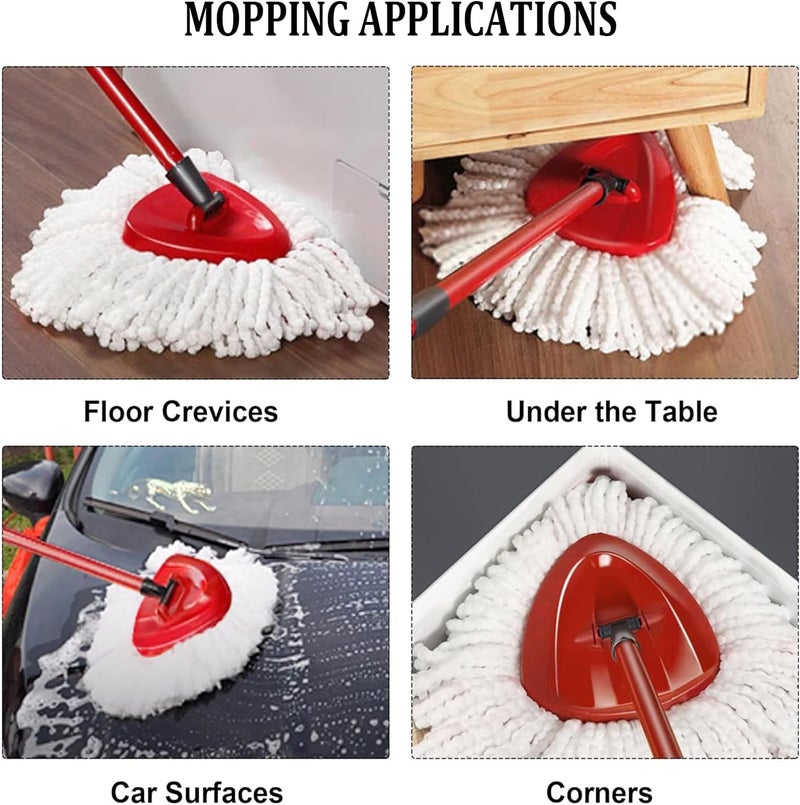 YEESON Spin Mop Replacement Head, 8 Pack Mop Refill Compatible with Ocedar Triangle Swivel Mops for House Cleaning and Floor Mopping - Image 5