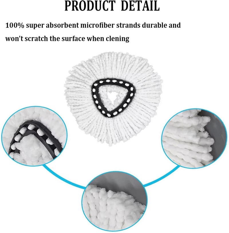YEESON Spin Mop Replacement Head, 8 Pack Mop Refill Compatible with Ocedar Triangle Swivel Mops for House Cleaning and Floor Mopping - Image 3