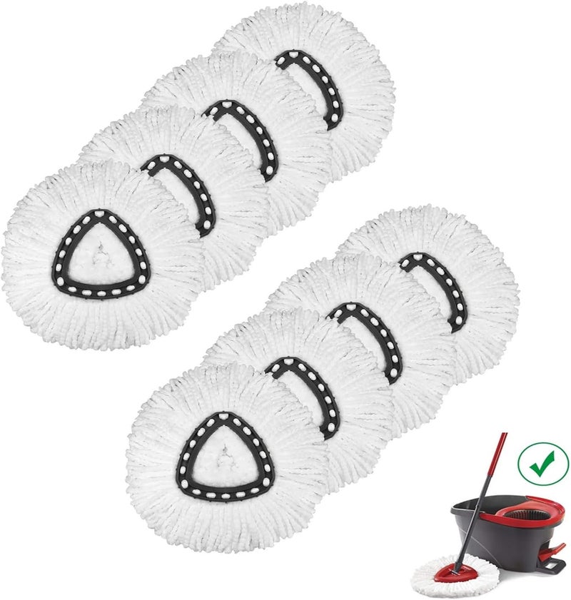 YEESON Spin Mop Replacement Head, 8 Pack Mop Refill Compatible with Ocedar Triangle Swivel Mops for House Cleaning and Floor Mopping - Image 1