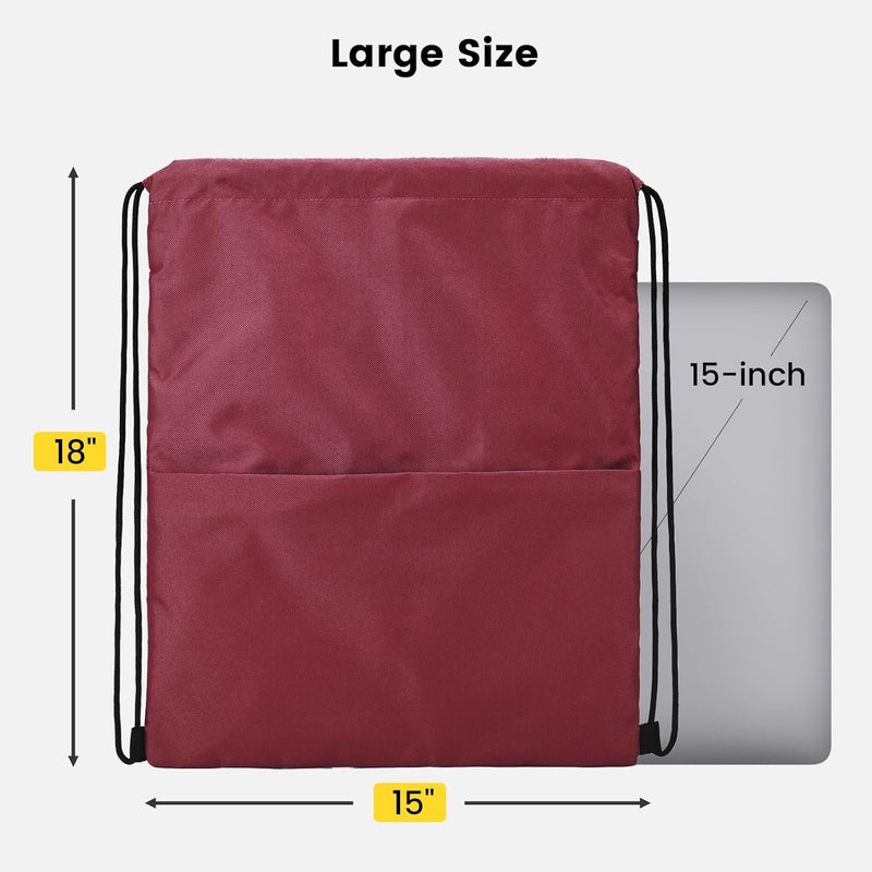 Vorspack Drawstring Backpack Water Resistant String Bag Sports Sackpack Gym Sack with Side Pocket for Men Women - Image 2