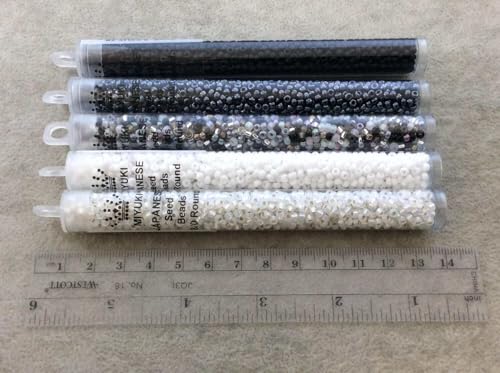Miyuki Round Seed Bead Size 8/0 22g Coral Lined Crystal - Image 3