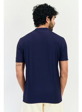Adidas Men Sportswear Fit Short Sleeves Outdoors T-Shirts, Navy  - Image 4