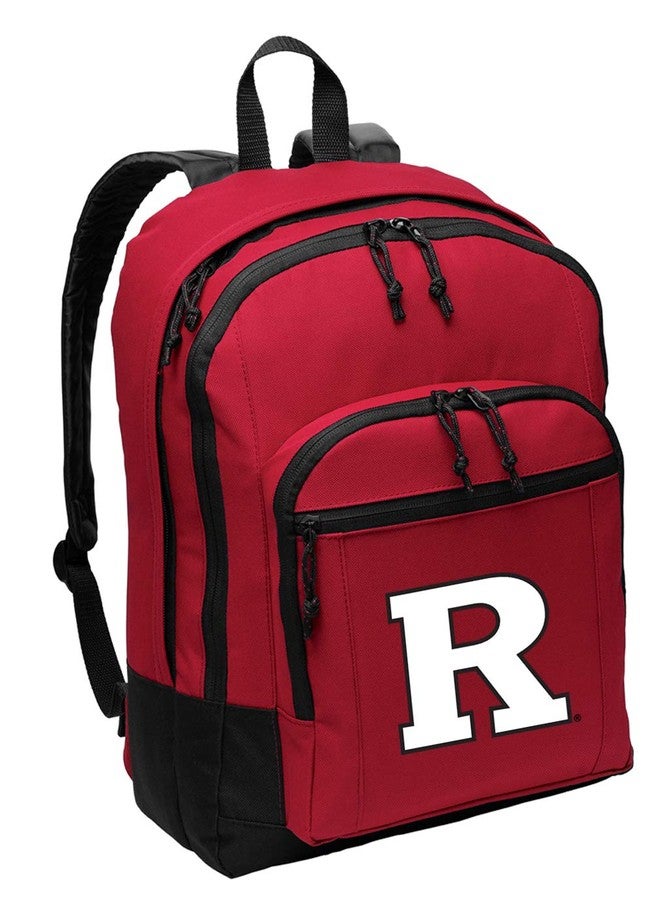 Broad Bay Rutgers University Backpack - MEDIUM SIZE - RU Classic Style Backpack - Laptop Sleeve - Lighweight (Red) - Image 1