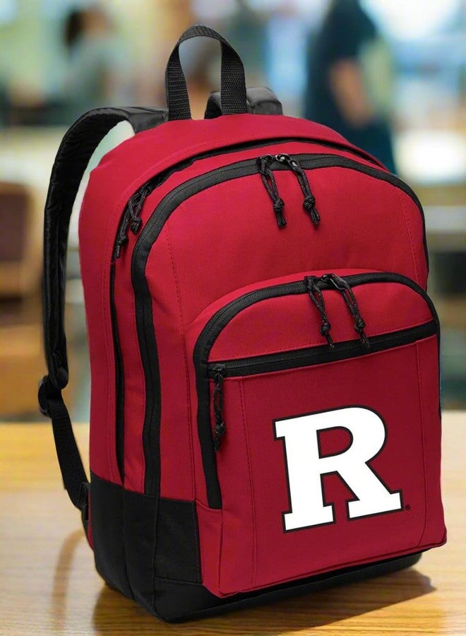 Broad Bay Rutgers University Backpack - MEDIUM SIZE - RU Classic Style Backpack - Laptop Sleeve - Lighweight (Red) - Image 3