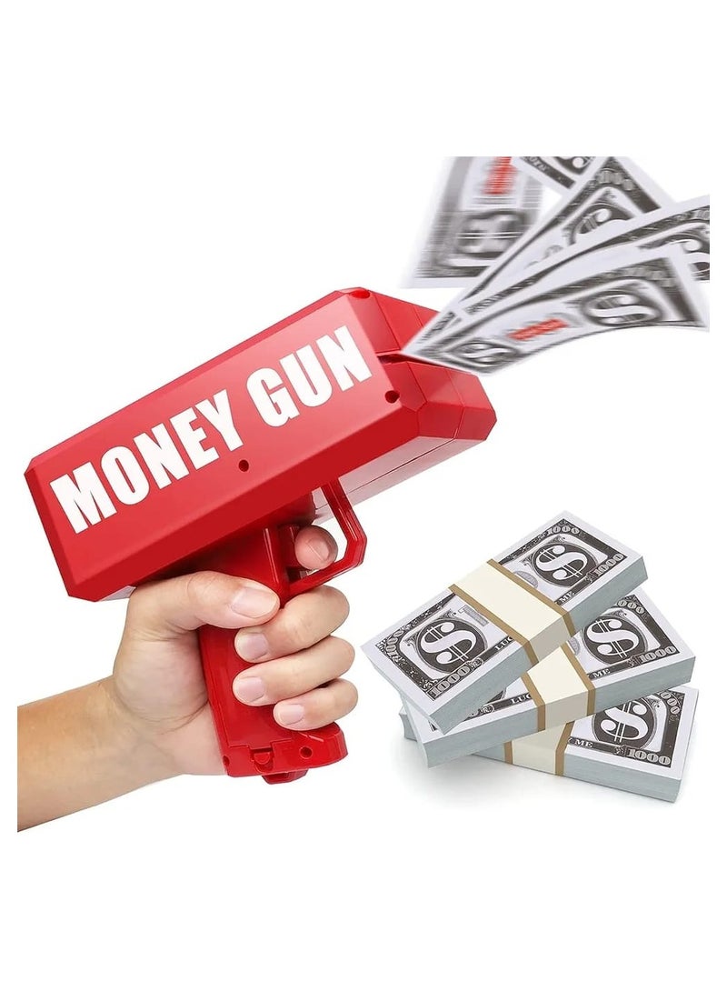 Money Gun Cash Gun Super Gun Spray Gun Dollar Gun Cash Toy Shooter Toy Gun, Cash Cannon Money Gun for Wedding, Parties and Fun Include 100 Fake Dollar - Image 1