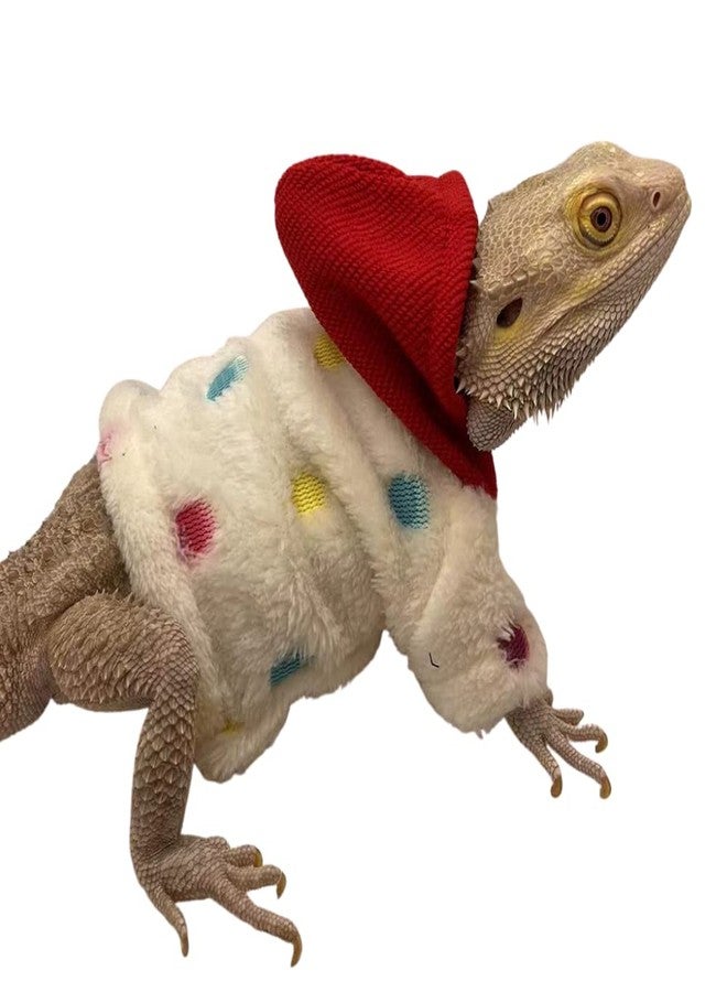WCDJOMOP Bearded Dragons Hoodie - Handmade Adjustable Flannel Sweater Reptile Jacket Shirt for Skin Protection Small Animal Costume Apparel for Lizard Bearded Dragon Crested Gecko Chameleon (L, White) - Image 3