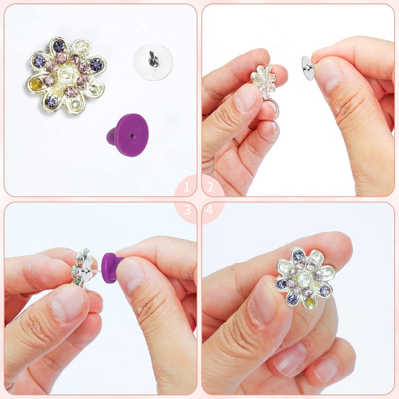Heliltd 400pcs PVC Rubber Pin Backs Butterfly Clutch Pins Tie Tacks Blank Pins for Uniform Badges Backing Holder Clasp Lapel Pin Enamel Pins(200 Sets) - Image 4