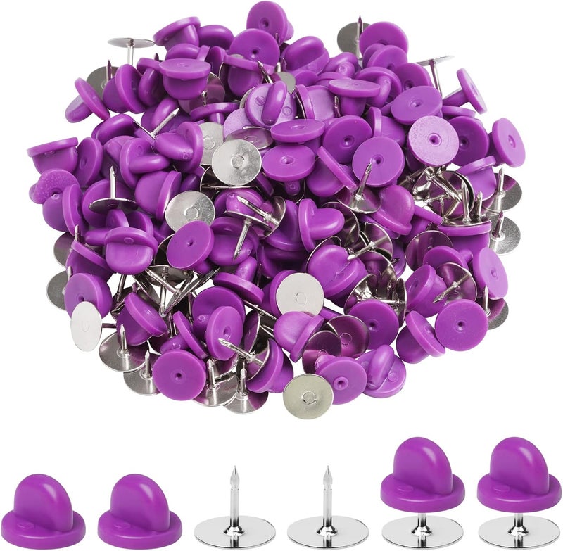Heliltd 400pcs PVC Rubber Pin Backs Butterfly Clutch Pins Tie Tacks Blank Pins for Uniform Badges Backing Holder Clasp Lapel Pin Enamel Pins(200 Sets) - Image 1