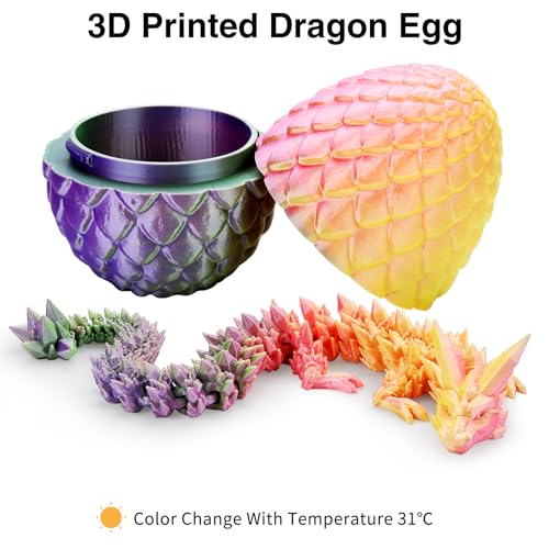 SUMLAND 3D Printed Dragon Eggs with Dragon InsideColor Change with TemperatureLavender PurpleMint Green to PinkYellow - Image 5