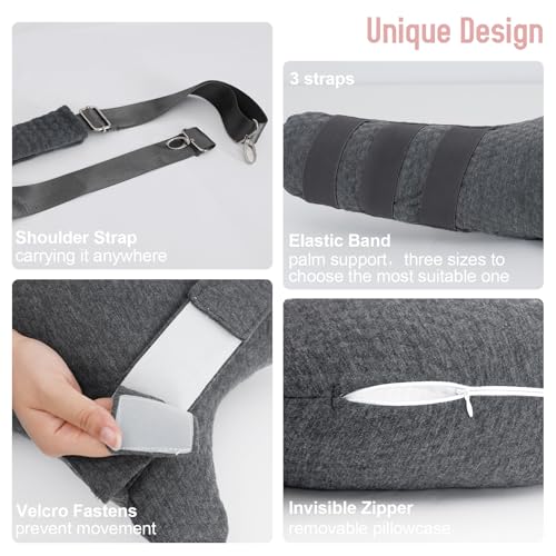 RoamReady Rotator Cuff Pillow, Removable Shoulder Support Pillow for Frozen Shoulder Relief, Post Arm Surgery Recovery Supplies, Broken Arm Cushion for Pain Relief and Side Sleeping, Dark Gray - Image 4