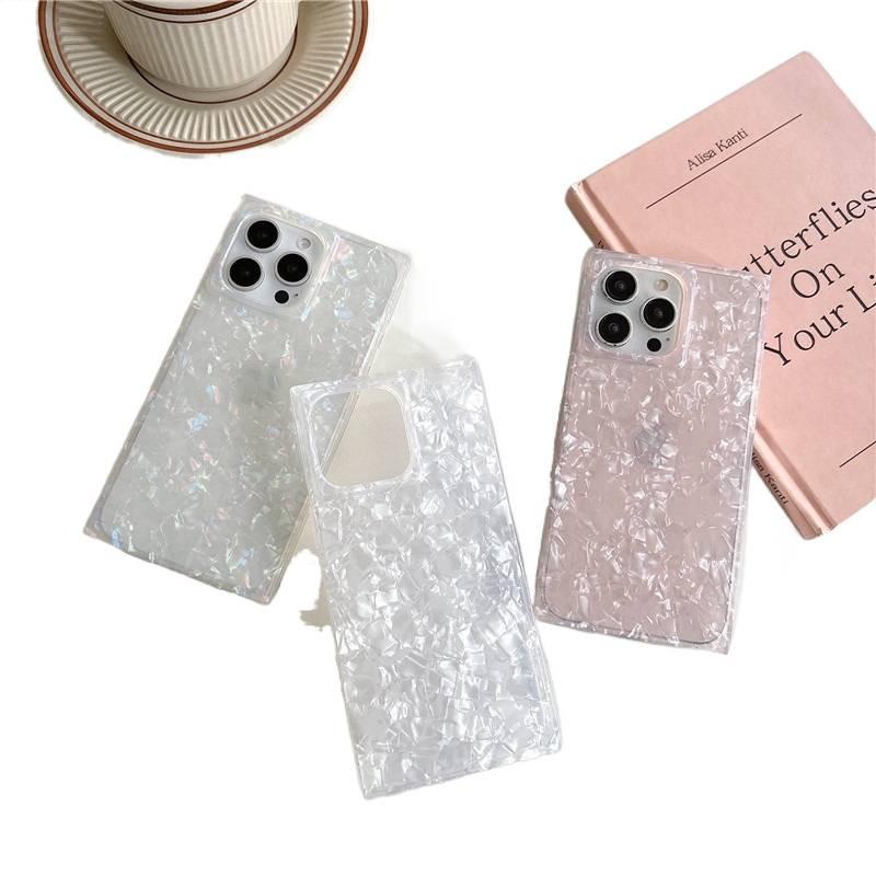 غطاء واقي، مقاوم للصدمات لـ iPhone 14 / 14 Plus / 14 Pro / 14 Pro Max، Laser Shell Pattern، سيليكون، نقشة الصدفة، حماية من السقوط من السيليكون للمدرسة للهدايا خفيف الحمل - Image 5