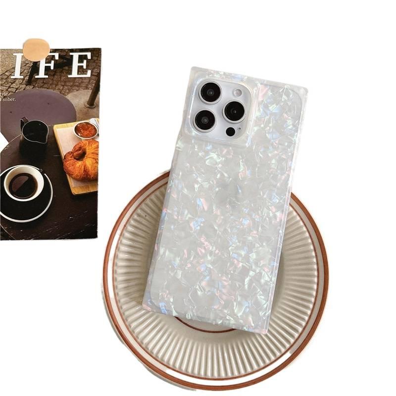 غطاء واقي، مقاوم للصدمات لـ iPhone 14 / 14 Plus / 14 Pro / 14 Pro Max، Laser Shell Pattern، سيليكون، نقشة الصدفة، حماية من السقوط من السيليكون للمدرسة للهدايا خفيف الحمل - Image 1