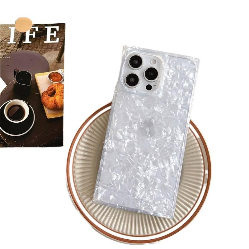 غطاء واقي، مقاوم للصدمات لـ iPhone 14 / 14 Plus / 14 Pro / 14 Pro Max، Laser Shell Pattern، سيليكون، نقشة الصدفة، حماية من السقوط من السيليكون للمدرسة للهدايا خفيف الحمل - Image 3