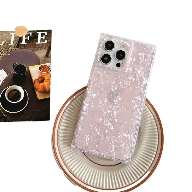 غطاء واقي، مقاوم للصدمات لـ iPhone 14 / 14 Plus / 14 Pro / 14 Pro Max، Laser Shell Pattern، سيليكون، نقشة الصدفة، حماية من السقوط من السيليكون للمدرسة للهدايا خفيف الحمل - Image 4
