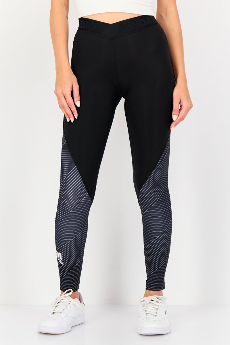 Adidas Women Sportswear Fit Brand Logo Training Leggings, Black - Image 1