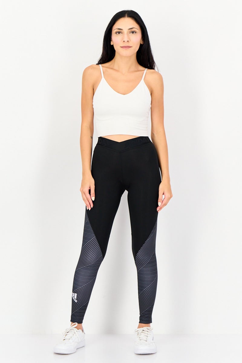 Adidas Women Sportswear Fit Brand Logo Training Leggings, Black - Image 4