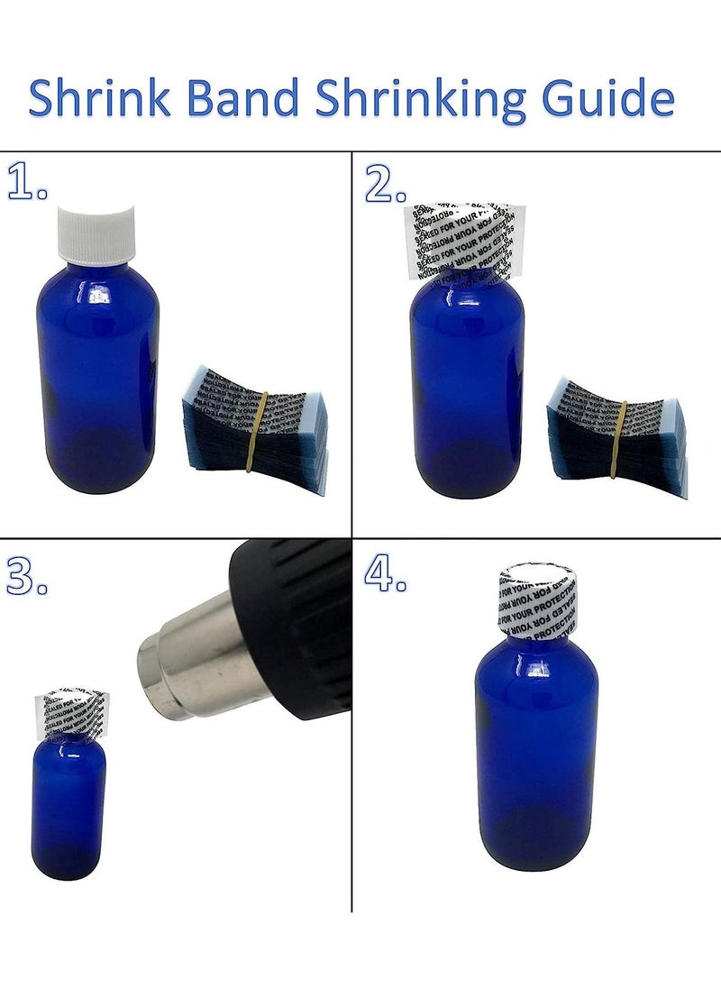 INSX - INSX Clear Perforated Shrink Band Sleeve 66 MM Width X 28 MM Height for Liquid bottles, Dropper bottles cap sealing and more | Compatible Diameter Range - 1-1/4 to 1-1/2 Inch (Pack of 250) - Image 1