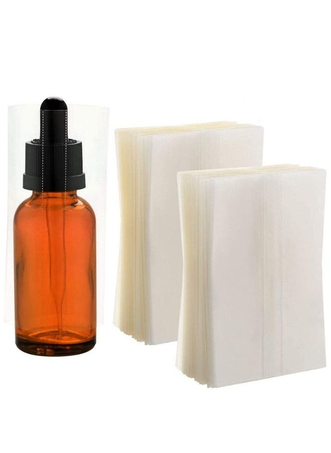 INSX - INSX Clear Perforated Shrink Band Sleeve 66 MM Width X 28 MM Height for Liquid bottles, Dropper bottles cap sealing and more | Compatible Diameter Range - 1-1/4 to 1-1/2 Inch (Pack of 250) - Image 1
