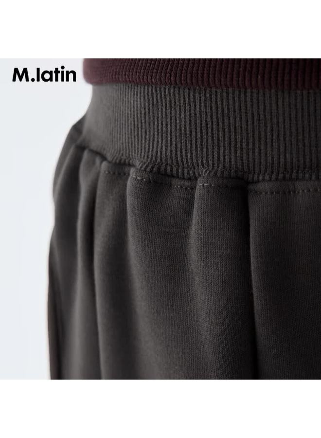 M.latin Kids Pants 25 Winter New Boys Girls Toddler Plush Knit Long Pants With Hugging Beast Carrot Design - Image 3