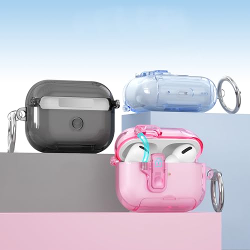 LEWOTE Case Compatible with Apple Airpods Pro 3 Protective Funny Cute Cartoon Slim Cover with Keychain and Clean Kit (Transparent) - Image 2