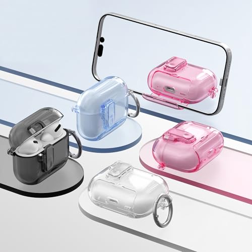 LEWOTE Case Compatible with Apple Airpods Pro 3 Protective Funny Cute Cartoon Slim Cover with Keychain and Clean Kit (Transparent) - Image 3