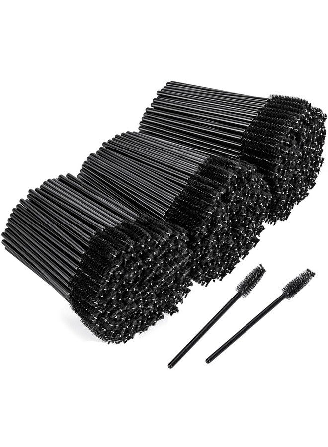 BTYMS 500 Pieces Disposable Mascara Wands Eyelash Brush Brow Brushes Applicators Lash Spoolies For Eye Lash Extension Black - Image 1