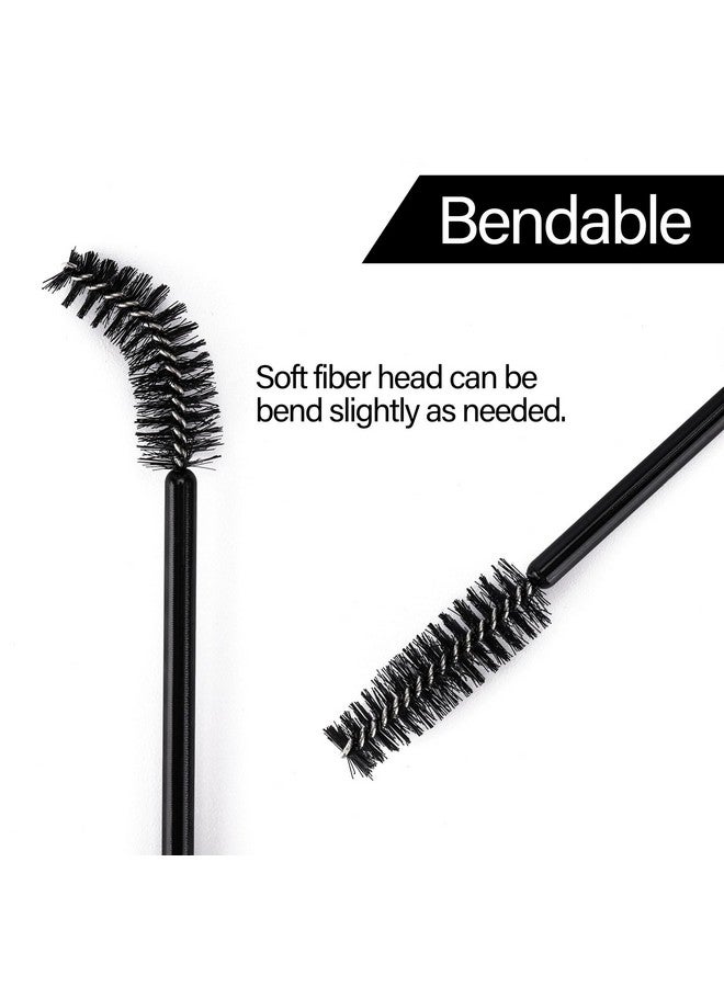 BTYMS 500 Pieces Disposable Mascara Wands Eyelash Brush Brow Brushes Applicators Lash Spoolies For Eye Lash Extension Black - Image 3