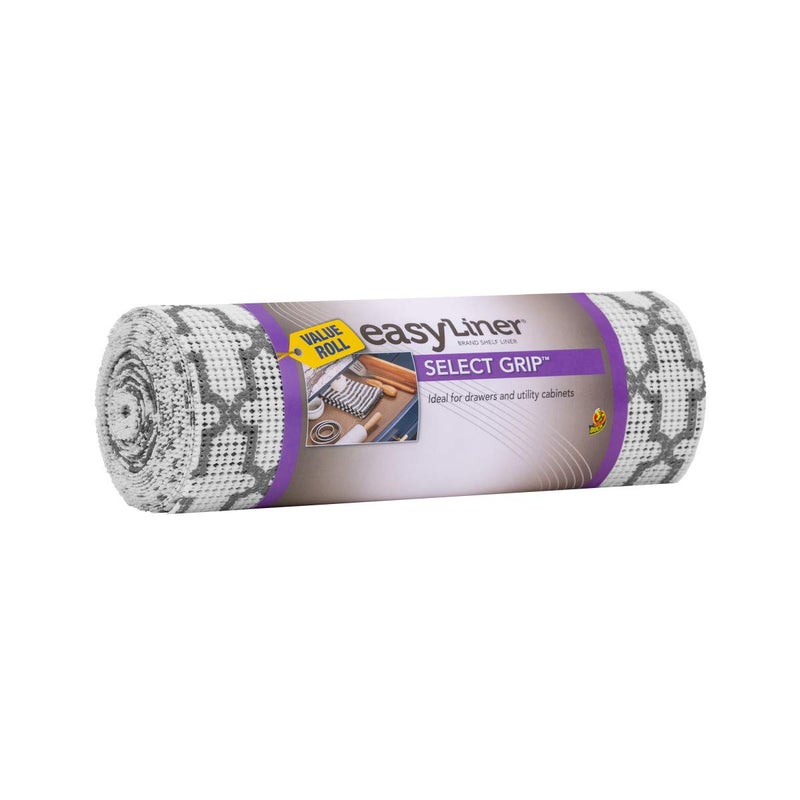 Duck NonAdhesive Shelf Liner Select Grip EasyLiner 12Inch x 20 Feet Grey Geo