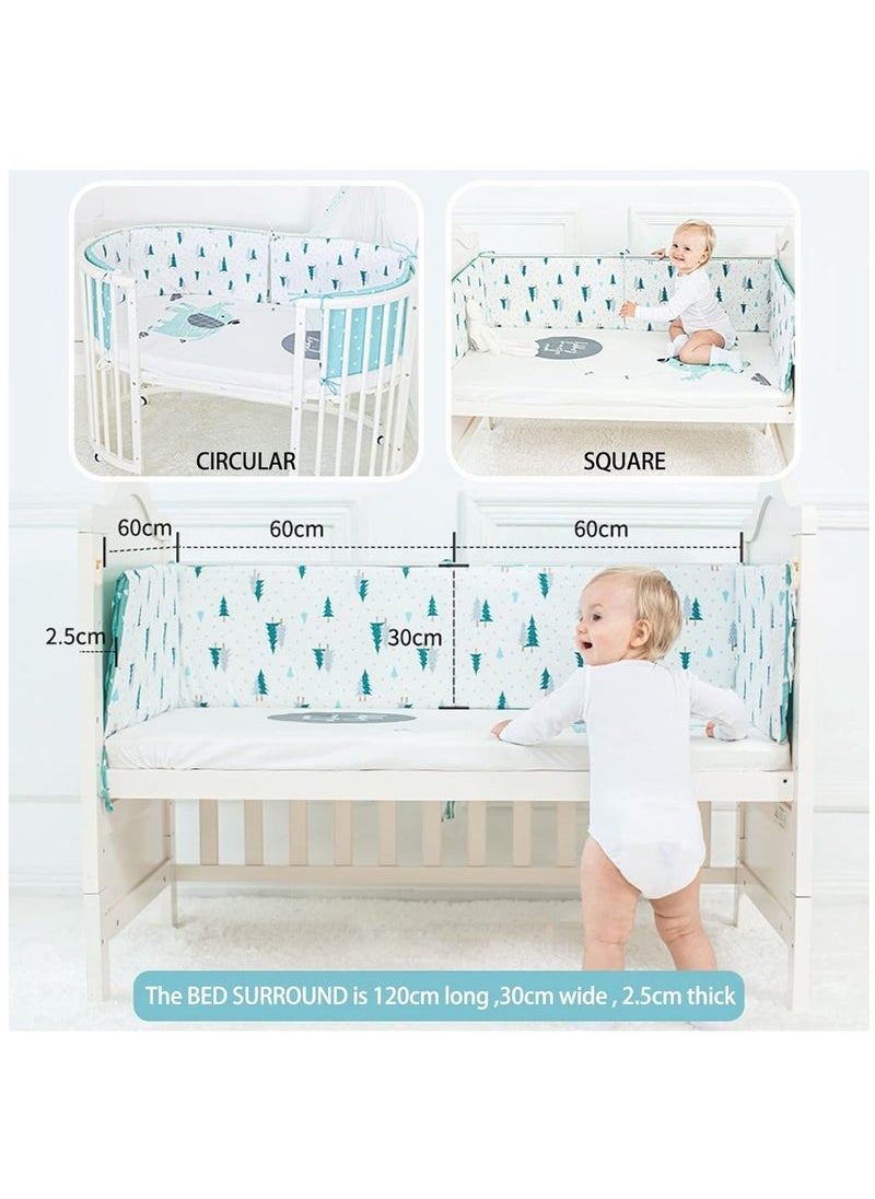 MIXDE Cot Bumper, 1 Pcs 120CM Breathable Crib Bed Liner Bumper Set Cotton Crib-Liner for Sleep Protection Soft & Breathable Mesh Crib Protector Pad(120 * 30cm)  - Image 2