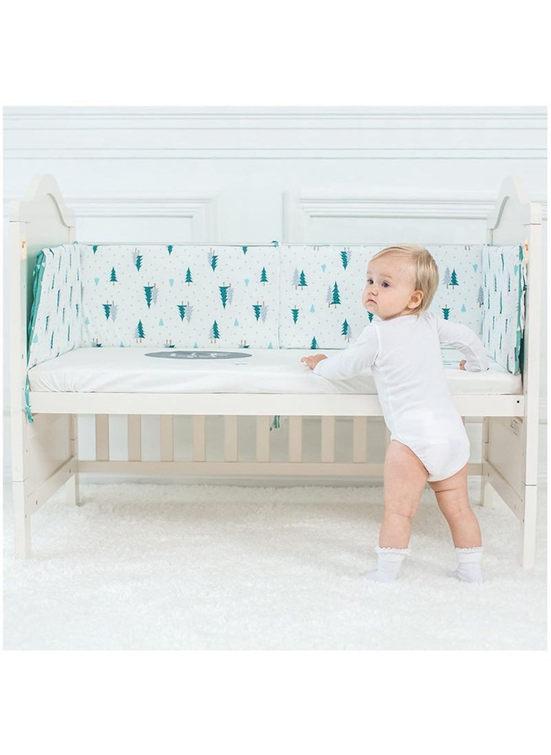 MIXDE Cot Bumper, 1 Pcs 120CM Breathable Crib Bed Liner Bumper Set Cotton Crib-Liner for Sleep Protection Soft & Breathable Mesh Crib Protector Pad(120 * 30cm)  - Image 4