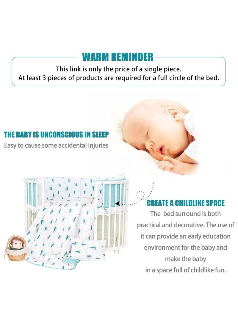 MIXDE Cot Bumper, 1 Pcs 120CM Breathable Crib Bed Liner Bumper Set Cotton Crib-Liner for Sleep Protection Soft & Breathable Mesh Crib Protector Pad(120 * 30cm)  - Image 5