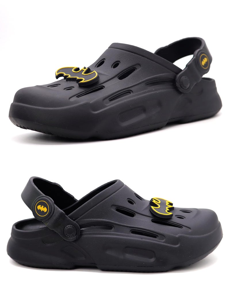 SVAAR Batman Men's Sturdy Clogs With Authentic Batman Charms And Adjustable Back Strap Black, 8 UK - Image 1