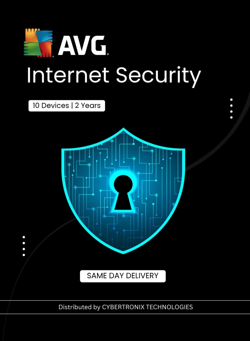 AVG AVG Internet Security | 10 Devices for 2 Years | Digital License | SAME DAY DELIVERY