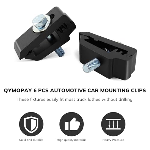 QYMOPAY Aluminum Mounting Clamps 1112514 Tonneau Cover clamps，Truck Cover, Cap Clamps 6PCS Black - Image 5