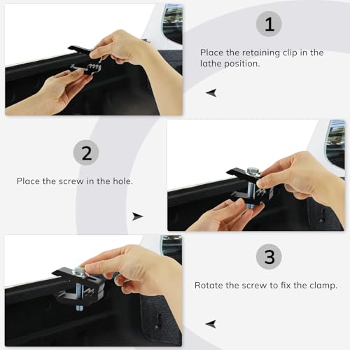 QYMOPAY Aluminum Mounting Clamps 1112514 Tonneau Cover clamps，Truck Cover, Cap Clamps 6PCS Black - Image 4