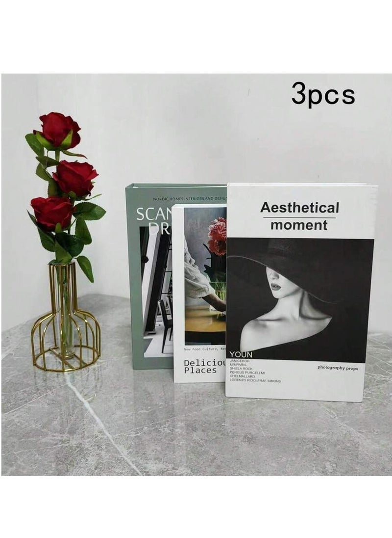 Generic 3pcs Modern English Minimalist Faux Book Foldable Decorative Sample Room Display For Hotel Library Decoration  - Image 2
