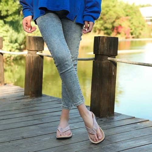 MEGNYA Ergonomic Plantar Fasciitis Flip Flops for Ladies, Heel Foot Back Pain Relief Orthotic Sandals, Cloud Arch Support Footbed Slippers, Comfy Athletic Sandals size 9 - Image 3