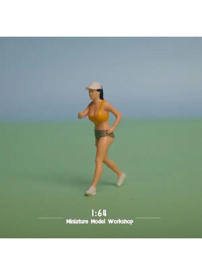 High Precision 1 64 Scale Running Woman Miniature Model ABS Resin Cinnamon Color for Collectors - Image 5