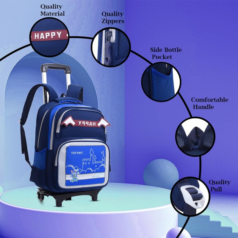 Tinytot Store 22 Litre 17-Inch Waterproof Large School Bag for Boys & Girls, Kids School Bag, School Backpack for Girls and Boys, for Kids, Ideal for Children with Trolley, SB239T - Image 2